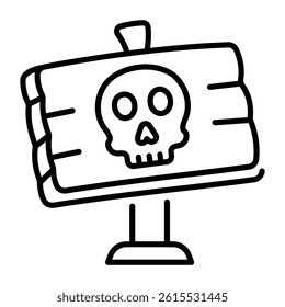 A linear style icon depicting halloween board 