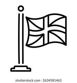 Um ícone de estilo linear representando a bandeira de Londres 