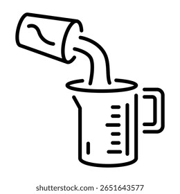 A linear style icon depicting measuring jug