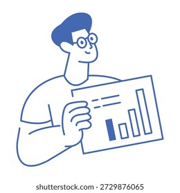 Um ícone de estilo linear que representa o gerenciador de estatísticas 


