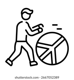 A linear style icon depicting tolerance peace concept 