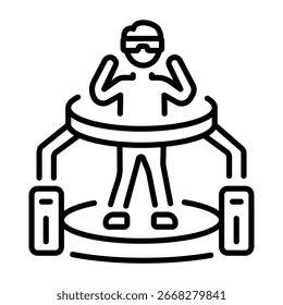 Ein lineares Formatsymbol, das eine vR-Plattform darstellt 