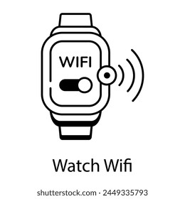 Ein lineares Stilikon, das WLAN-Uhr darstellt
