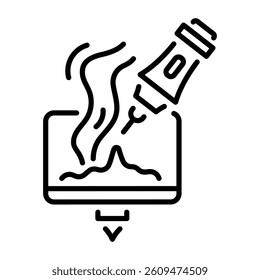 A linear style icon of a digital pen 