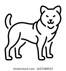 Um ícone de estilo linear de dog 