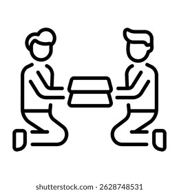 A linear style icon of donation