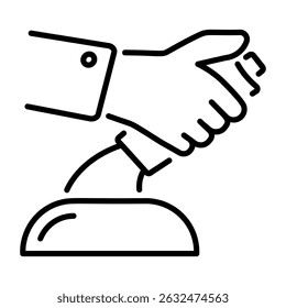 A linear style icon of emergency brake