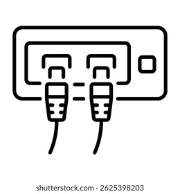 A linear style icon of ethernet cables
