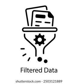 A linear style icon of filtered data