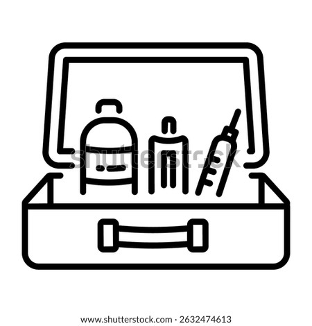 A linear style icon of first aid