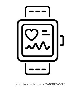 A linear style icon of a fitness tracker watch 