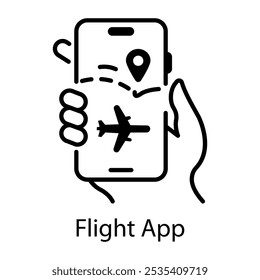 A linear style icon of flight app 