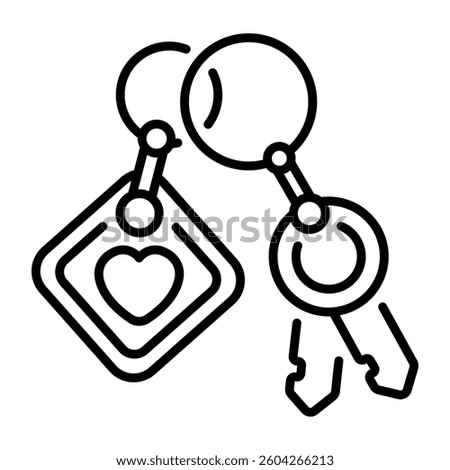 A linear style icon of a friendship keychain 