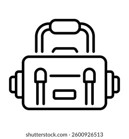 A linear style icon of a gym bag 
