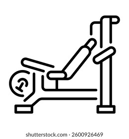 A linear style icon of gym leg curl machine 