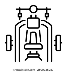 A linear style icon of a gym machine 