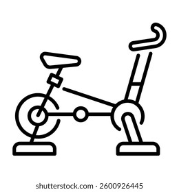 A linear style icon of a gym spin bike 