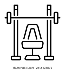 A linear style icon of gym workout bench 