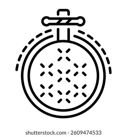 A linear style icon of handcrafted embroidery 