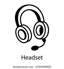 A linear style icon of headset 