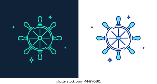 Linear style icon of a helm