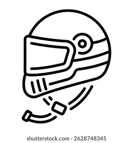 Um ícone de estilo linear de capacete