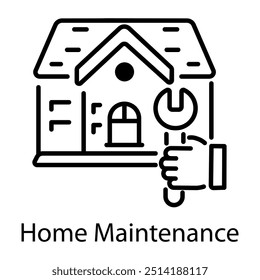 A linear style icon of home maintenance 