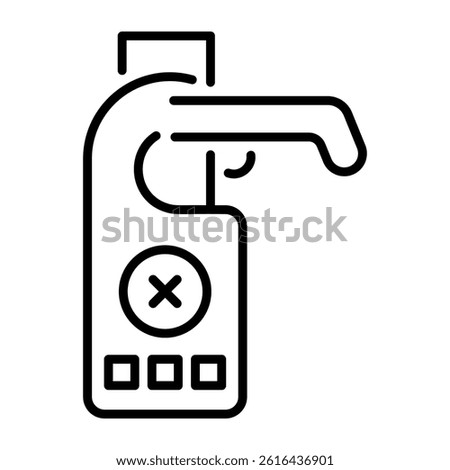 A linear style icon of hotel door hanger 
