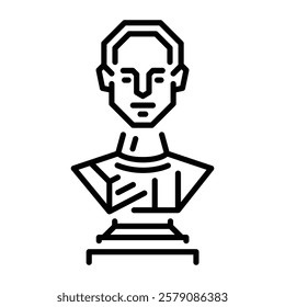 Linear style icon of human sculpture 