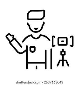 A linear style icon of an influencer