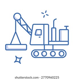A linear style icon of a junkyard