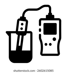 A linear style icon of a lab ph meter 
