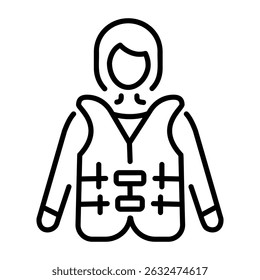 A linear style icon of life jacket