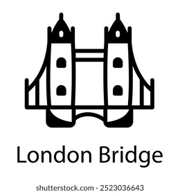 Icono de estilo lineal del puente de Londres