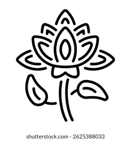 A linear style icon of lotus flower 