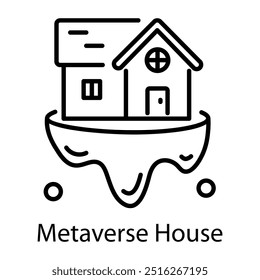 A linear style icon of metaverse house 