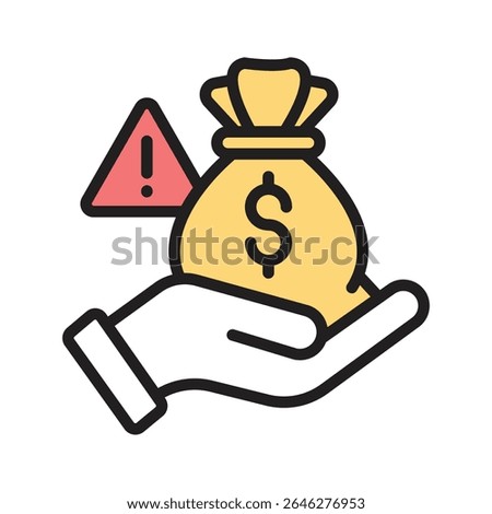 A linear style icon of money scam alert