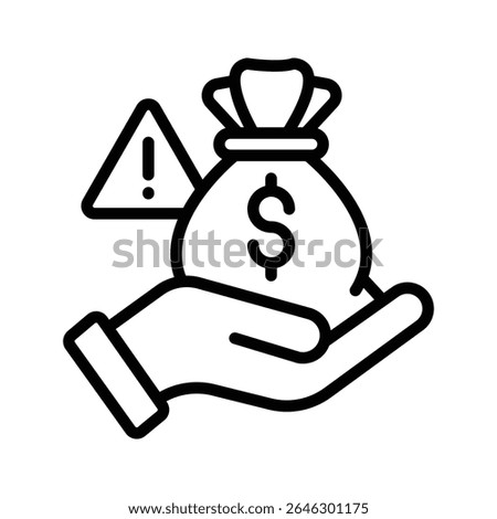 A linear style icon of money scam alert