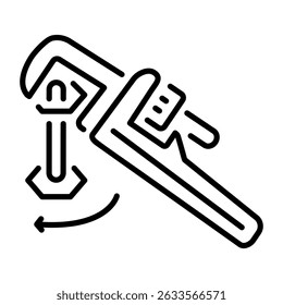 A linear style icon of monkey wrench