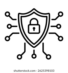 Un icono de estilo lineal de seguridad de red
