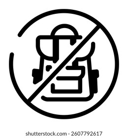 A linear style icon of no backpack sign 
