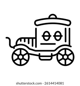 A linear style icon of an old carriage 