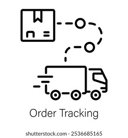 Icono de estilo lineal de seguimiento de pedidos 