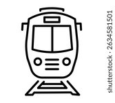 A linear style icon of overground train
