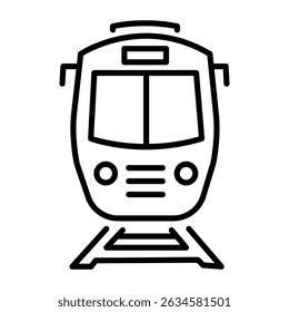 A linear style icon of overground train