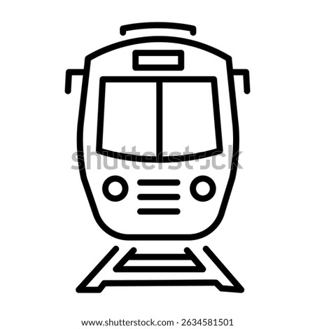 A linear style icon of overground train
