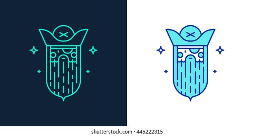 Linear style icon of a pirate
