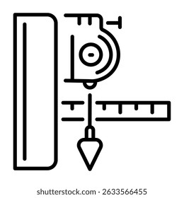 Un icono de estilo lineal de plumb bob