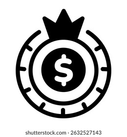 A linear style icon of a poker chip
