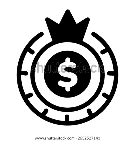 A linear style icon of a poker chip
